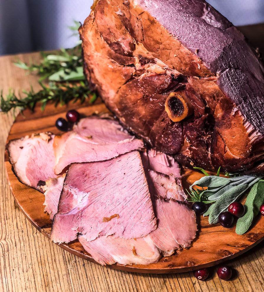 Hardwood Smoked Bone-in Half Ham (6#) – Peterson Craft Meats